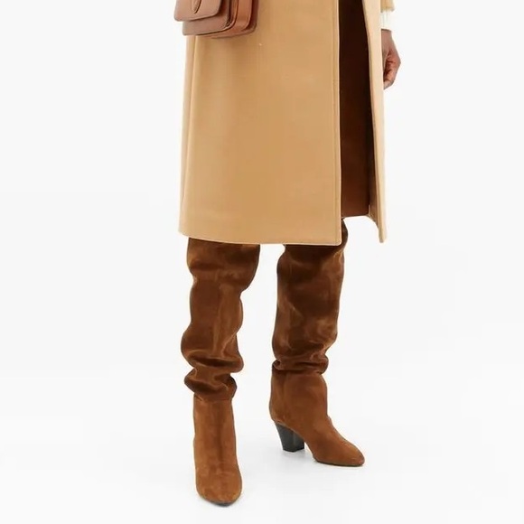 Saint Laurent Sun Land Over-The-Knee Suede Boots - Picture 4 of 11